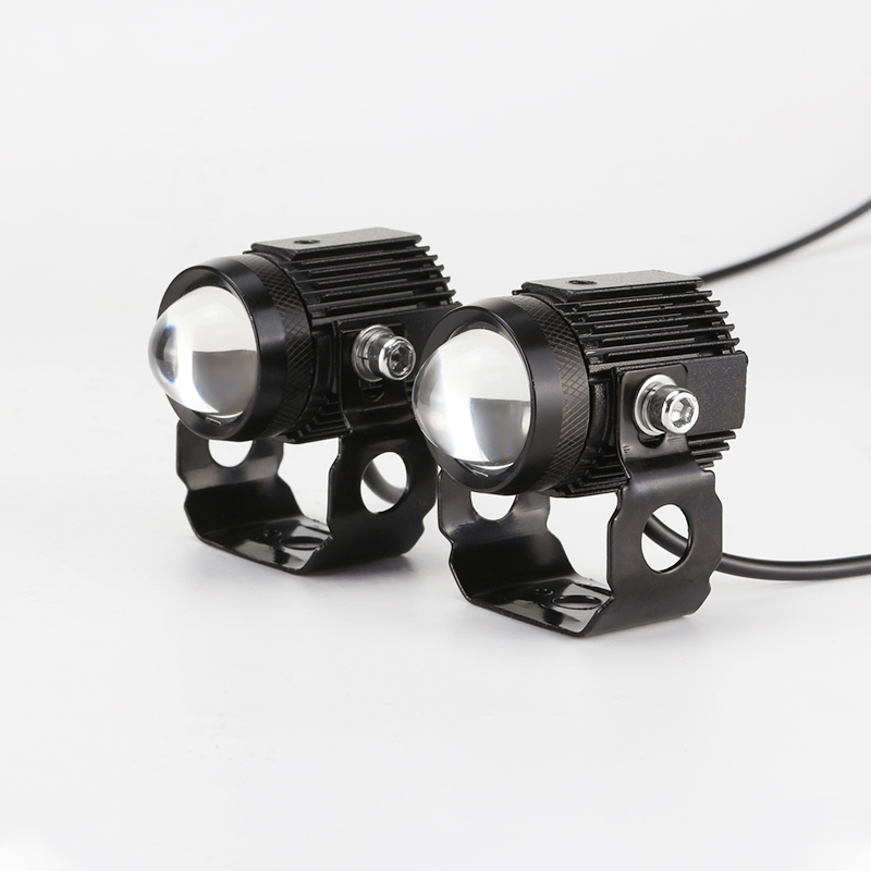 Motorcycle led lamp lens two-color spotlight high and low beam integration three-wire external automobile led work light